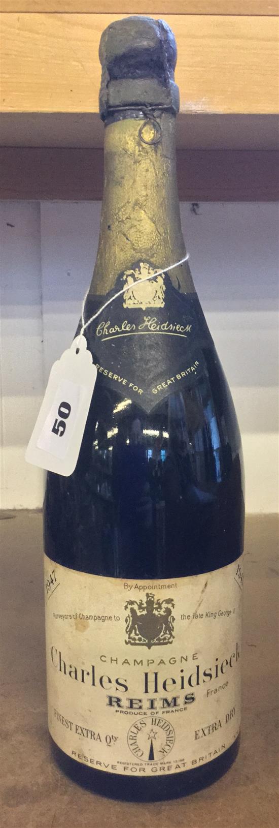 1 bottle of Charles Heidsieck 1947 Champagne